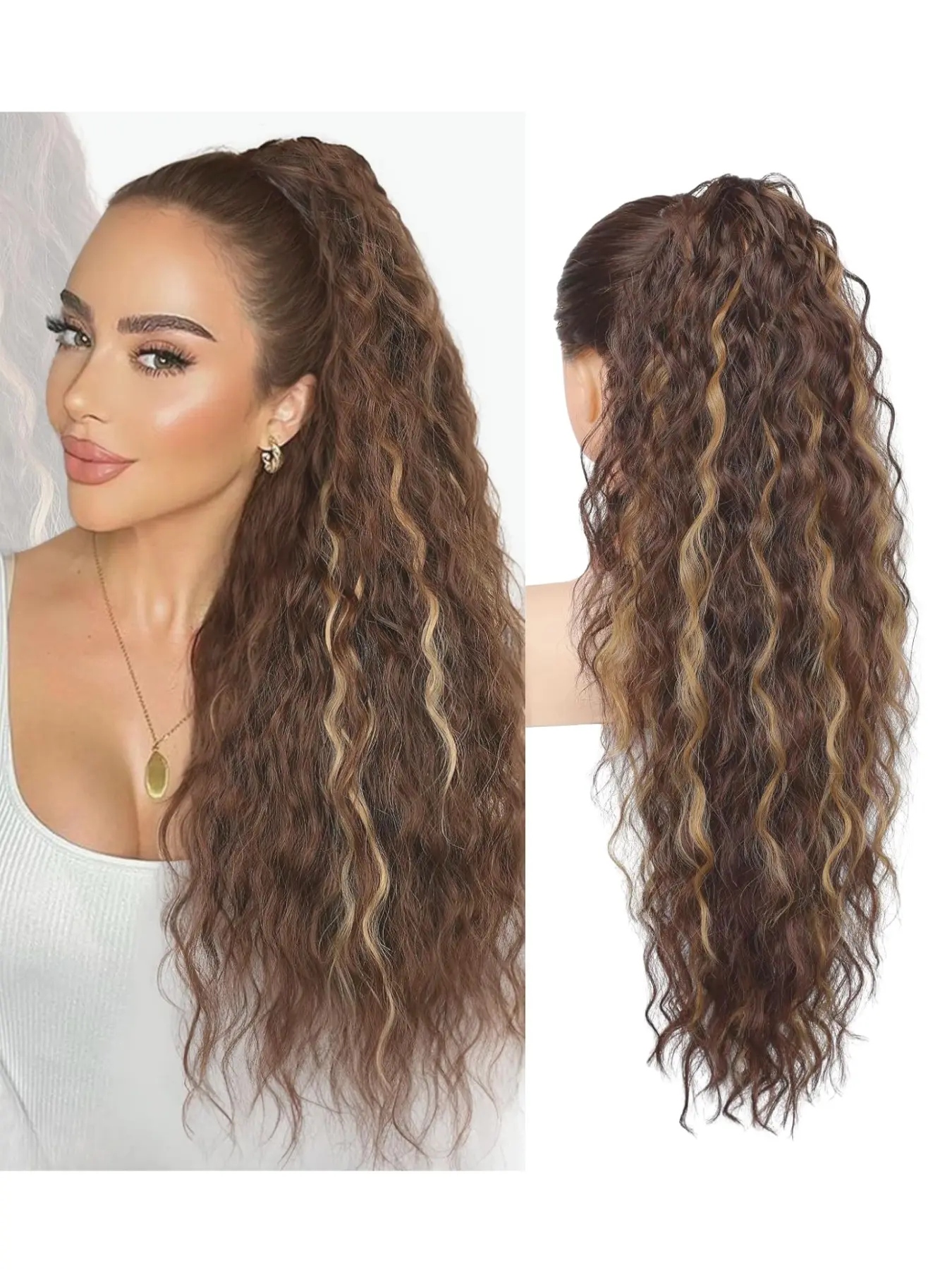 30 inch 2-in-1 claw shaped drawstring ponytail extension braid,corrugated synthetic fiber wig extension, easy to wear,natural and perfect fusion,comfortable hand wash,suitable for women's hair accessories,girls' daily parties,holidays and vacation styling