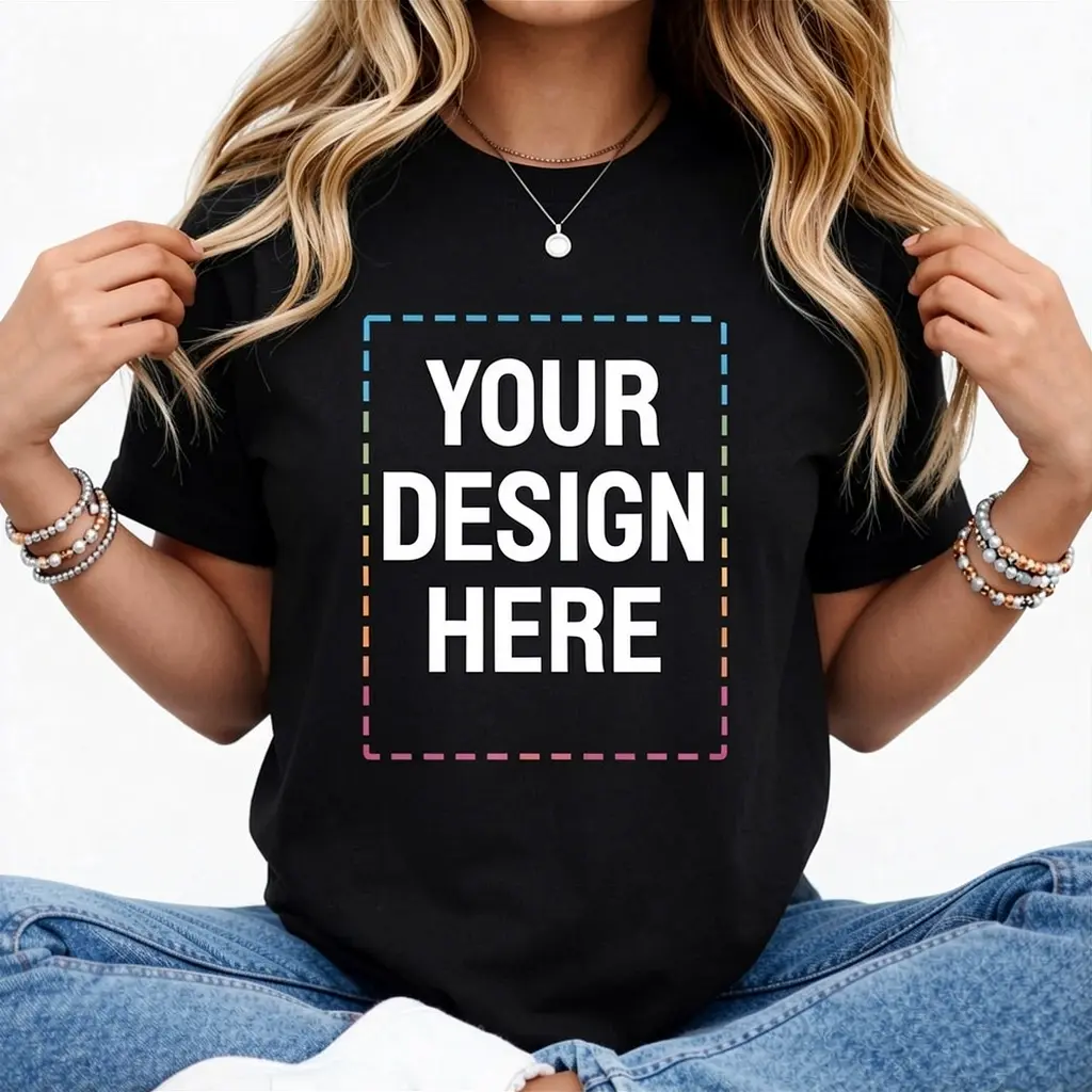 Custom T-Shirt Print, Image or Logo - Personalized Printed Cotton Tees - Design Your Own Shirt for Men and Women