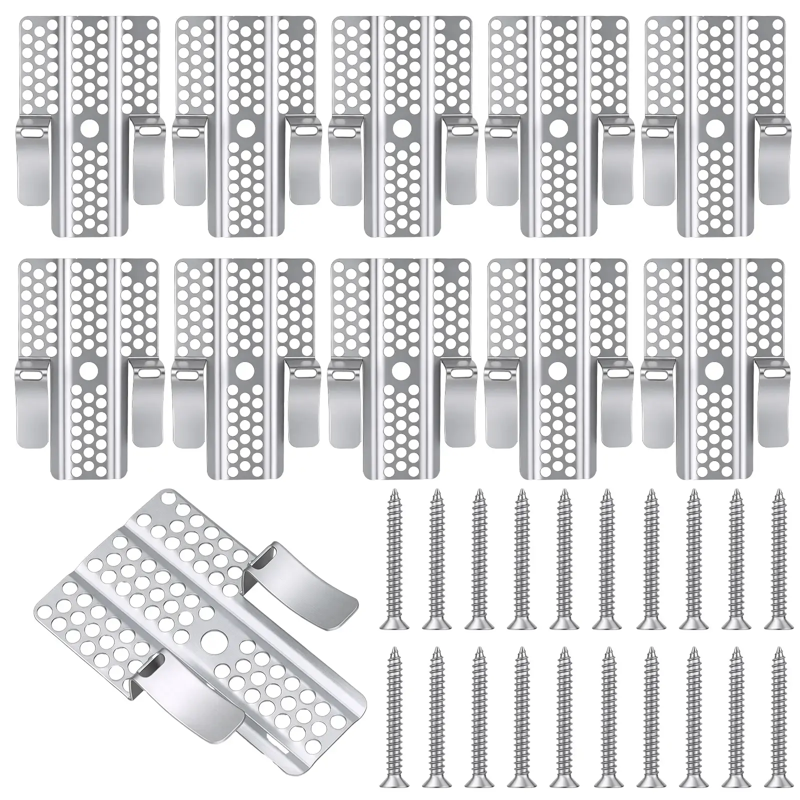 Easy-to-Install 1/2-Inch Drywall Clips,Drywall Repair Tools, Professional Wall Hole Repair Kit and Drywall, Sturdy Metal-Backed Clips with Screws for Home Renovation