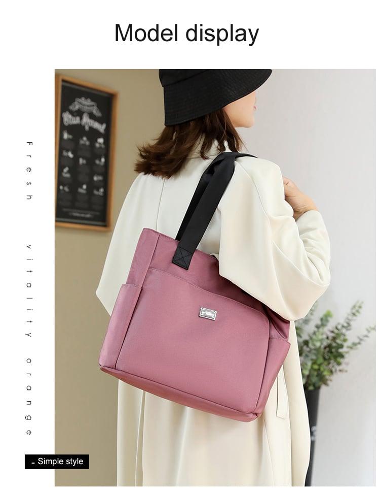 Large capacity waterproof multi pocket nylon shoulder bag for daily use, multifunctional handbag, essential for commuting, recommended latest styles