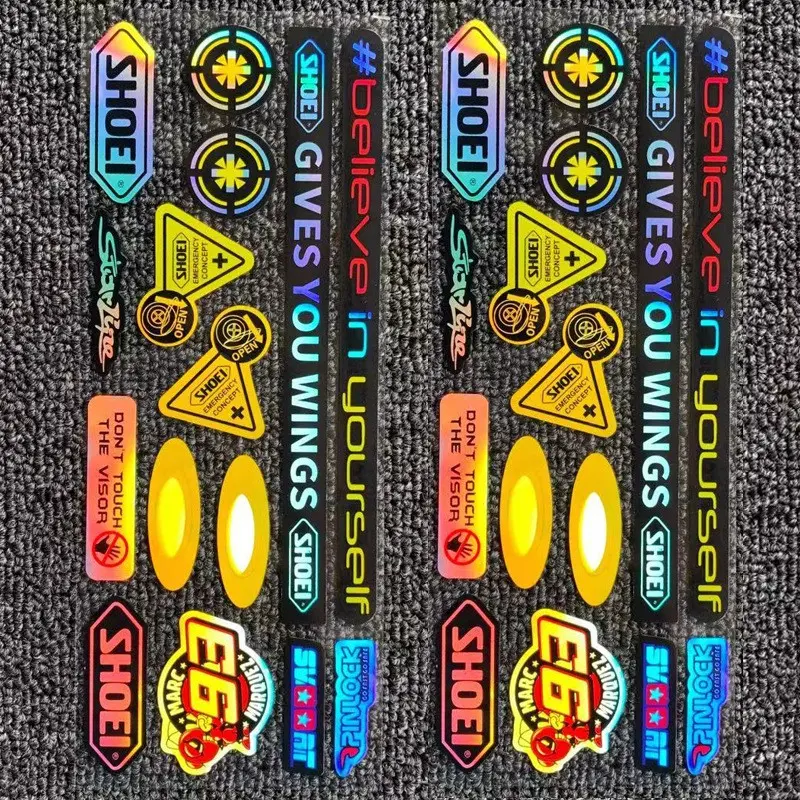 Waterproof Sun-Resistant Racing Sponsor Stickers, Universal Car Decals, Creative Helmet Lens Stickers, Full Vehicle Laser Stickers, Car Decorative Sticker