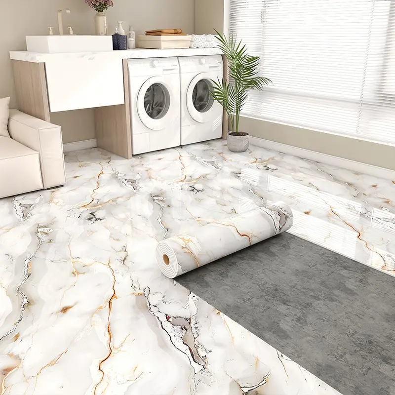 Marble Pattern Decorative Wallpaper Roll 15.75in X 118.11in Waterproof Self-Adhesive Vinyl Flooring Easy to Clean and Install DIY Decor Bathroom Peel and Stick Wallpaper for Kitchen Bedroom Living Room Bathroom Diy Wallpapers