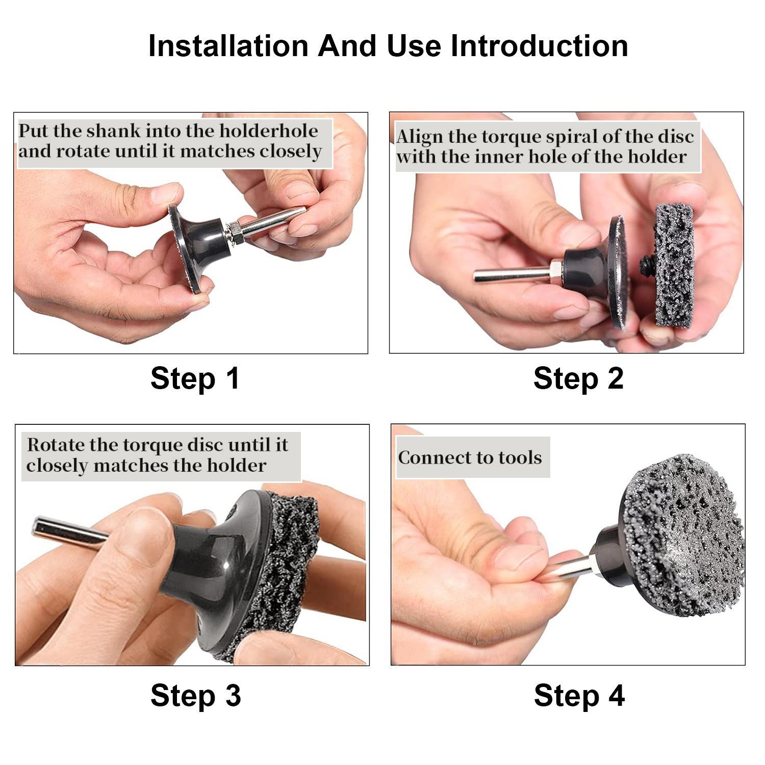 Versatile Die Grinding Attachment Kit, 2 Inch Roll Lock Pad Holders, with 1/4" Shanks Die Grinding for Drill Sanding Attachment Rotary Tools, Hardware, Heavy Duty, Industrial