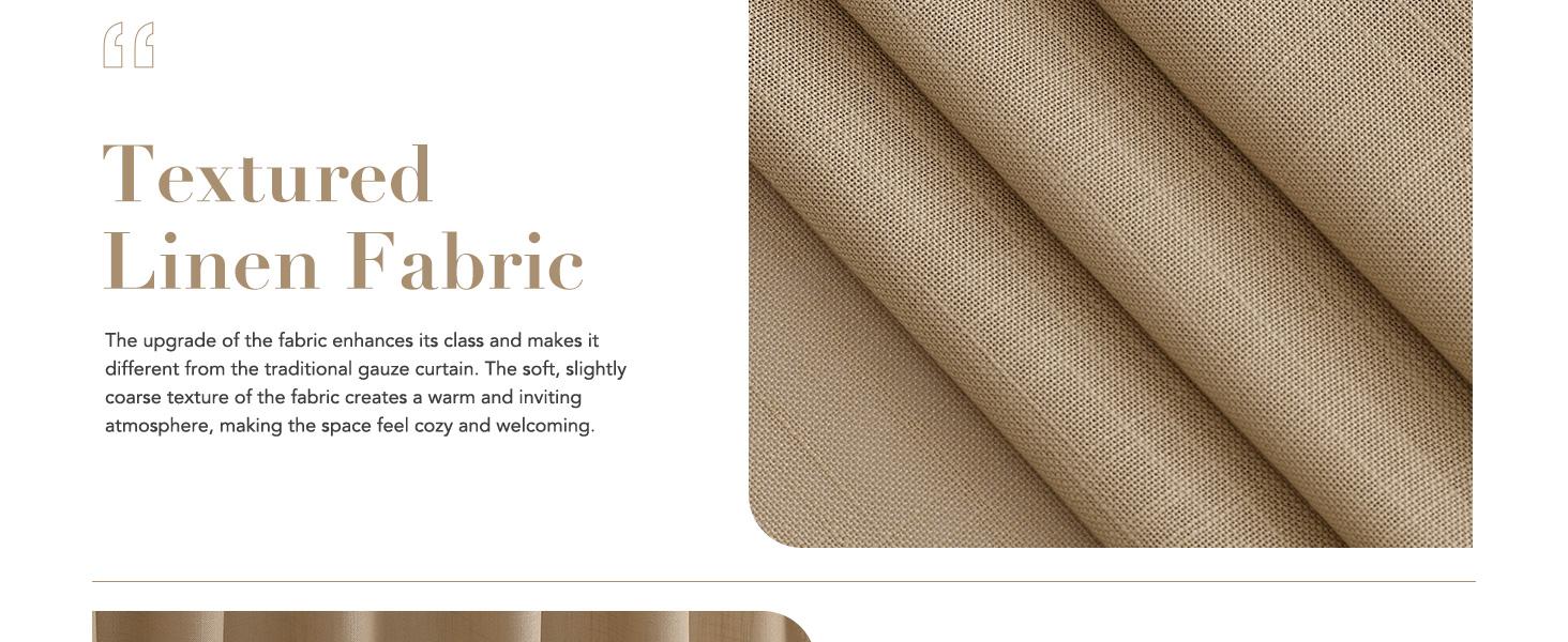 Tan Semi Sheer Curtains 108 Inches Long 2 Panels Set Back Tab Loop Pocket Linen Blend Boho Large Window Curtain Extra Long Light Filtering Drapes High Ceiling Drape for Living Room 40x108