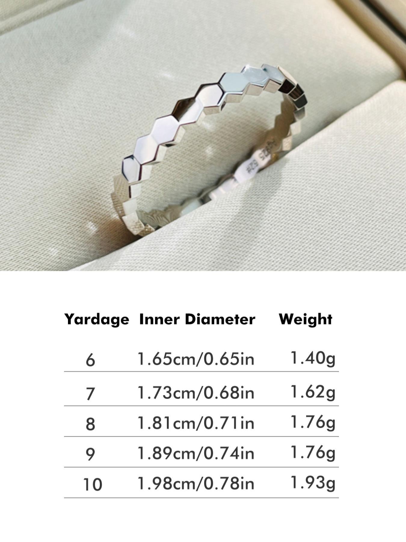 925 Sterling Silver Simple Honeycomb Design Ring, Fashion Personality Accessories for Women & Girls, Trendy All-match & Exquisite Jewelry for Birthday Gift