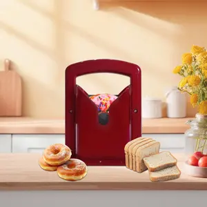 Bagel Cutter for Perfect Bagels, Comfortable Grip, Safety Cover Included, Stainless Steel Material, Universal Cutting Tool