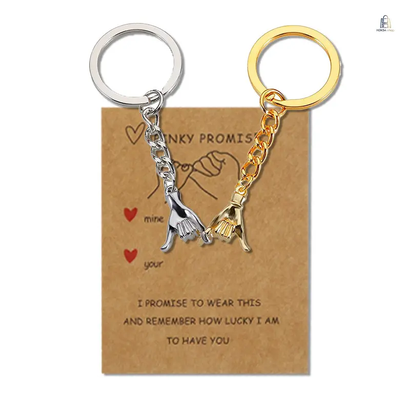 Metal Keychain, Creative Couple Hand In Hand Key Charm, Fashion Valentine’s Day Bag Pendant, Unisex Daily Backpack Decor Accessory, Solid Anti-rust Polished Sturdy, Perfect for Daily Dating Anniversary Holiday Gift Travel Use