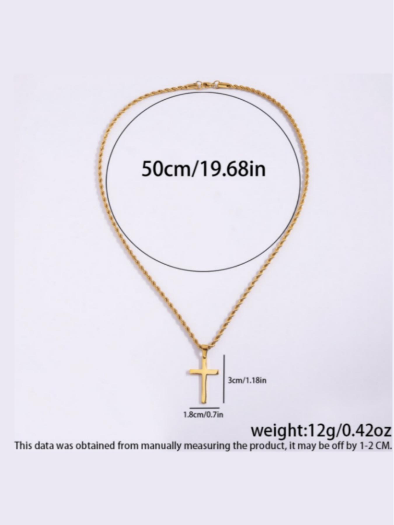 Men's Stainless Steel Cross Pendant Necklace, Fashion Jewelry for Party, Daily Clothing Decor, Trendy All-match & Exquisite Jewelry for Birthday Gift
