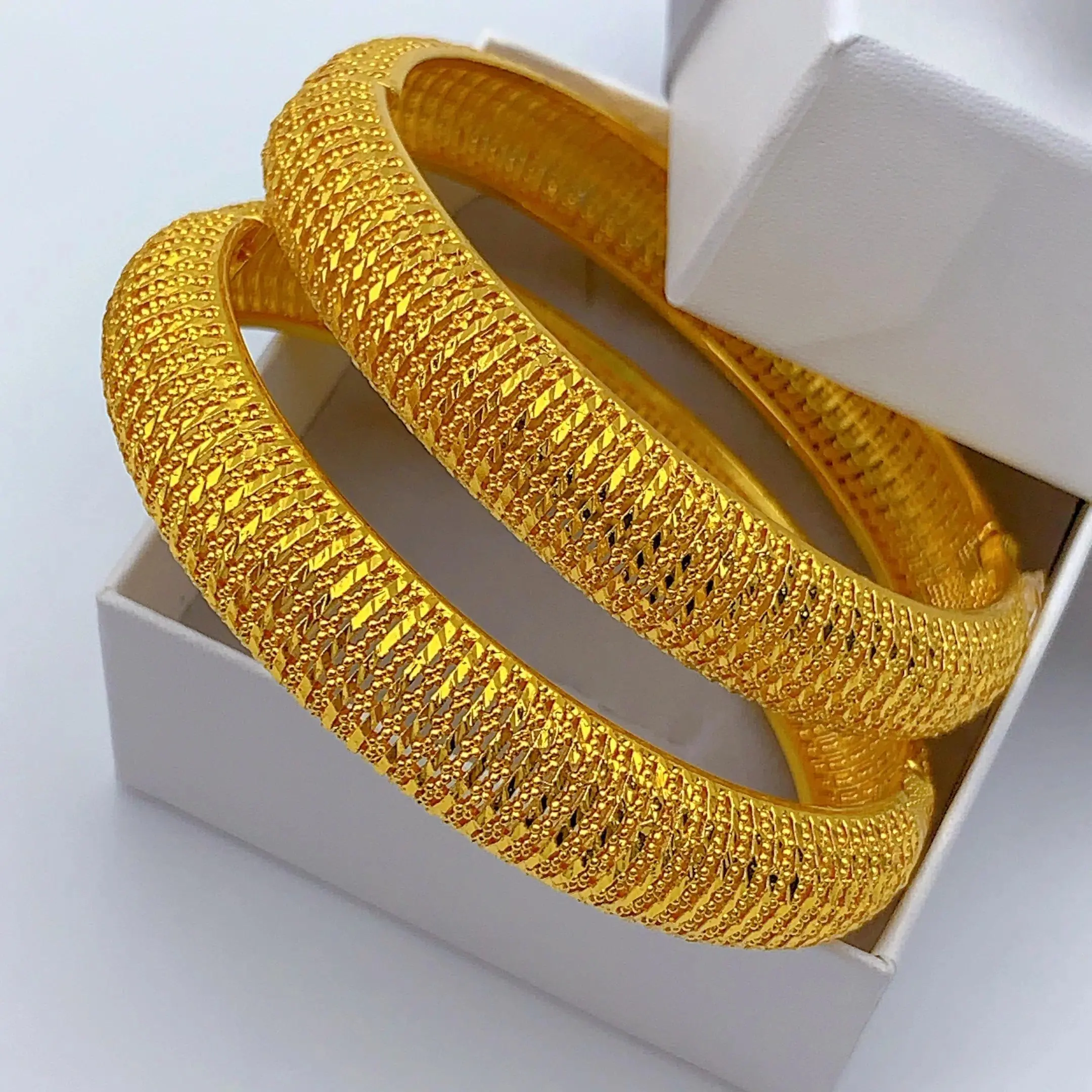 Arabic 24k Gold Color Bangles For Women Indian Dubai Bridal Bangles Bracelets Gold Wedding Bangles Jewellery Party Gifts