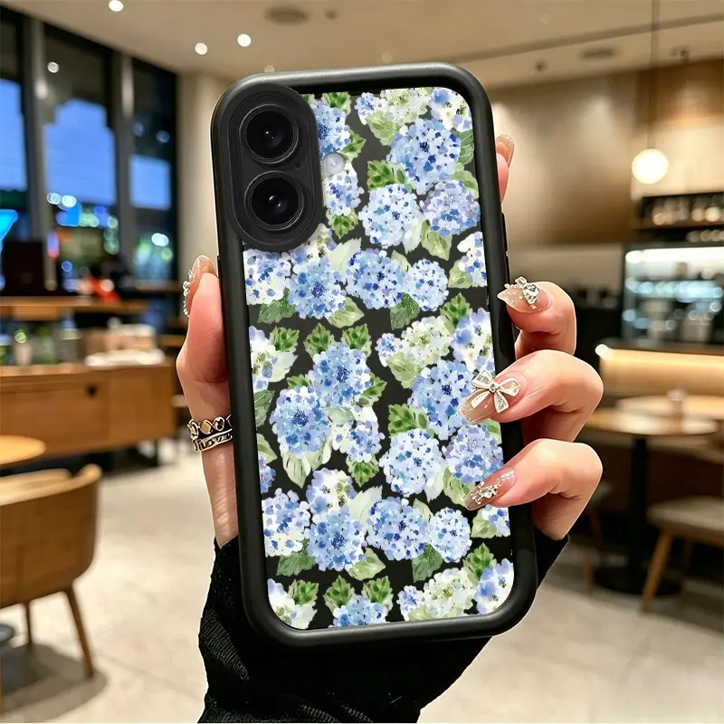 Phone case for iphone 17 16 16PLUS Shockproof Gift Enhanced Peotection Blue Hydrangea Watercolor Phone Case Drop-Resistant Protection Celestial Eye Layered Phone Case BOJTN2VR