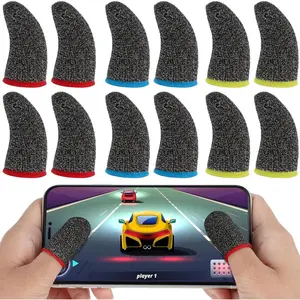 30PCS Breathable Gaming Finger Sleeves Thumb Covers Gamer Gloves Set for Mobile Phone Games