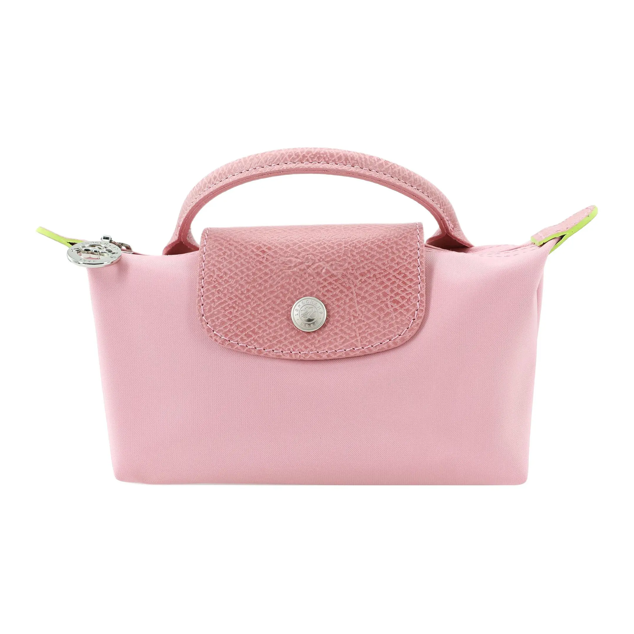 Longchamp Le Pliage Green 17 Valentine’s Edition Handbag for Women, Foldable Clasp-Zip Closure with Calfskin Trim, Petal Pink