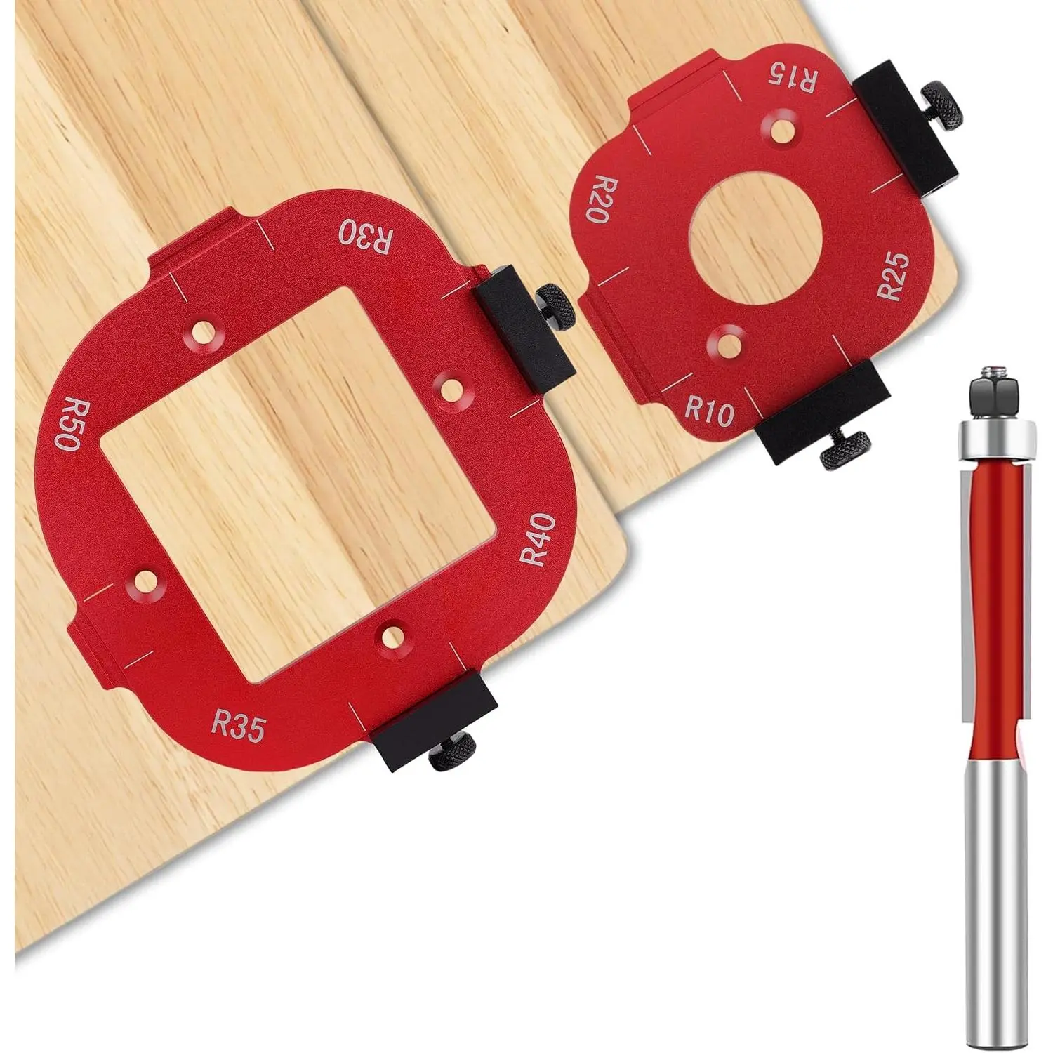 Router Templates and Jigs for Woodworking,Guides and  Guide for Precision Routing,Router Tool,Corner Radius Templates for Routers R10/R15/R20/R25/R30/R35/R40/R50