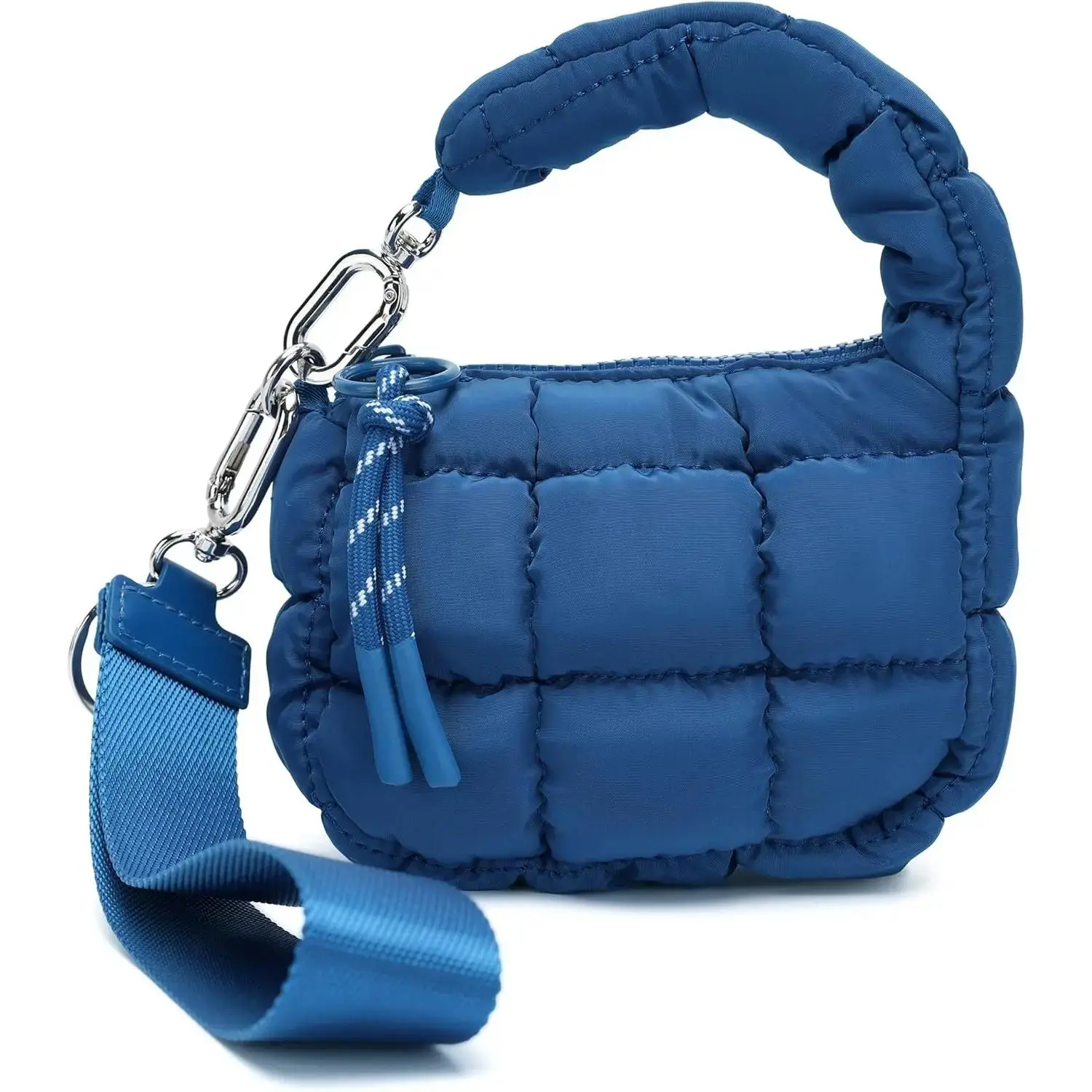 Mini Quilted Wristlet Bag for Women, Puffer Handbags,Evening Bags,Charm Lipstick Bag,Cute bag Charm for