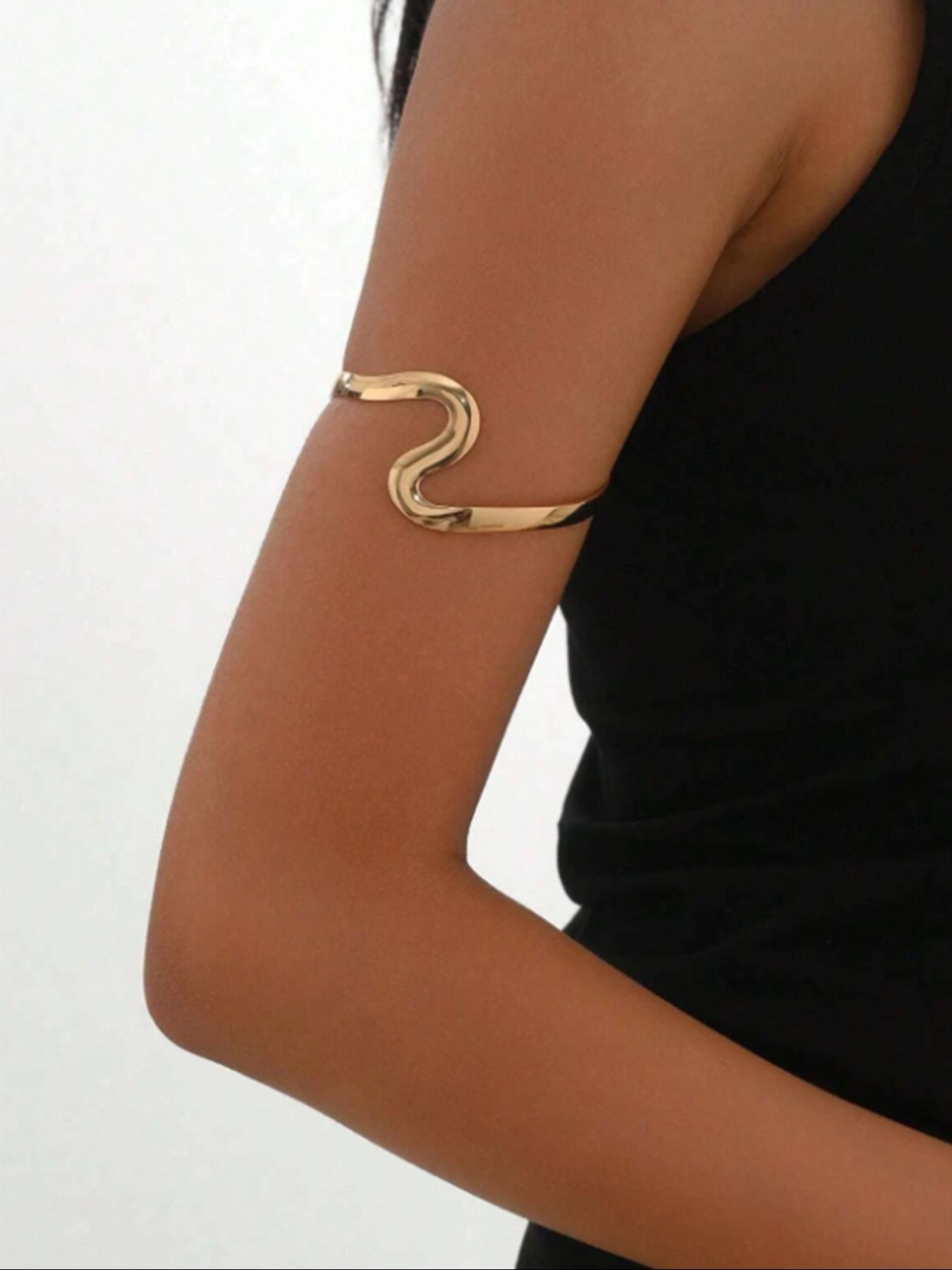 Simple Geometric Design Cuff Bangle / Armlet, Fashionable Vintage Jewelry for Women for Party, Daily Clothing Decor, Trendy All-match & Exquisite Jewelry for Birthday Gift