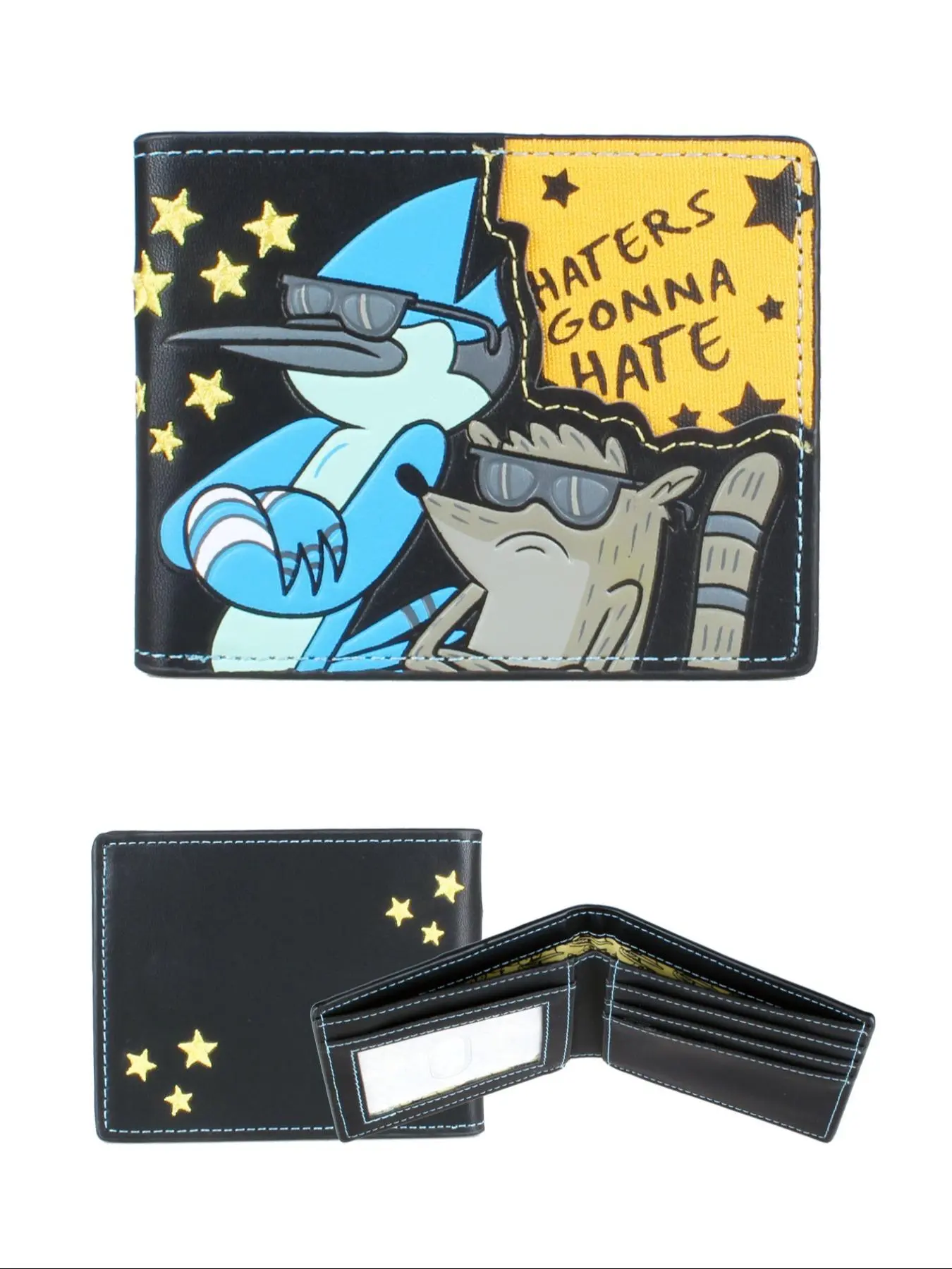 Men's Vintage Colorblock Cartoon Star Graphic Short Bifold Wallet, Creative Casual PU Leather Card Holder, Card Slot Wallet, Fashionable Wallet for Daily Use, Card Wallet, Vintage Style Wallet, Bifold Cardholder