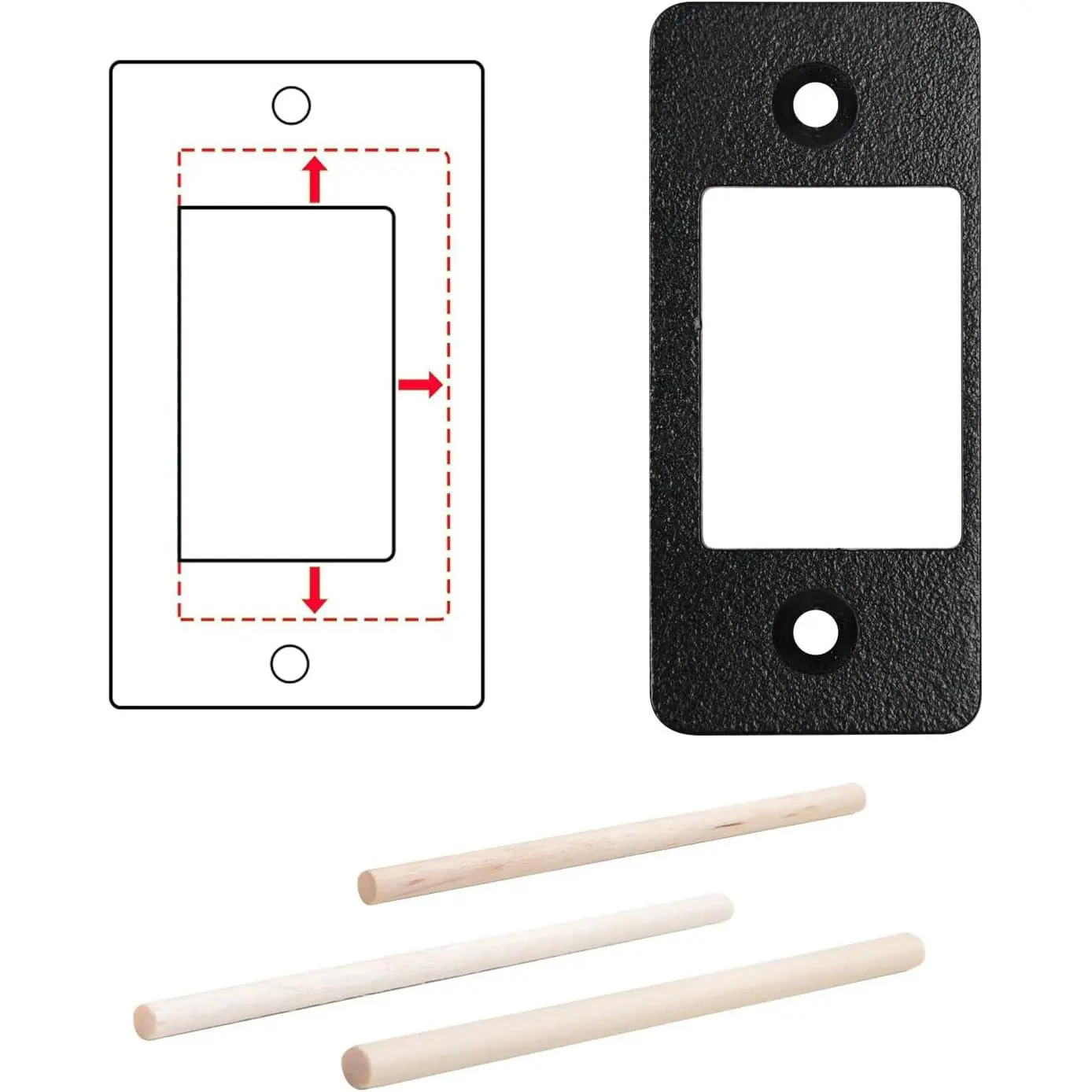 Deadbolt Restorer Strike Plates Narrow Side and Large Hole, Fix  Bolt Misalignment/Sticking/Jamming, Ideal for Common// Locks(1, Matte Black)