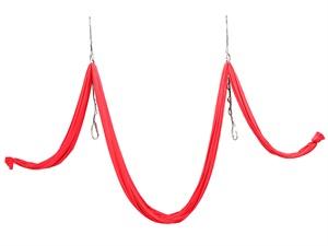 6.56 Yards Aerial Silks for Home Yoga Swing Therapy Swing Aerial Hammock w/Extension Straps, o-Slings, Carabiners Red Folding Anti-Tear Yoga Mat