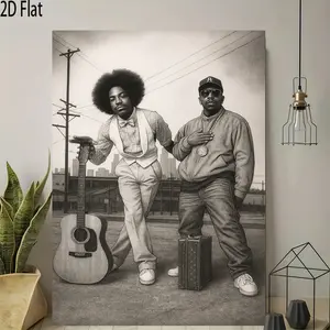 Retro 90s Music Poster Canvas Print| Black & White Musician Wall Art| Aesthetic Room Decor for Soul, R&B & Hip Hop Lovers