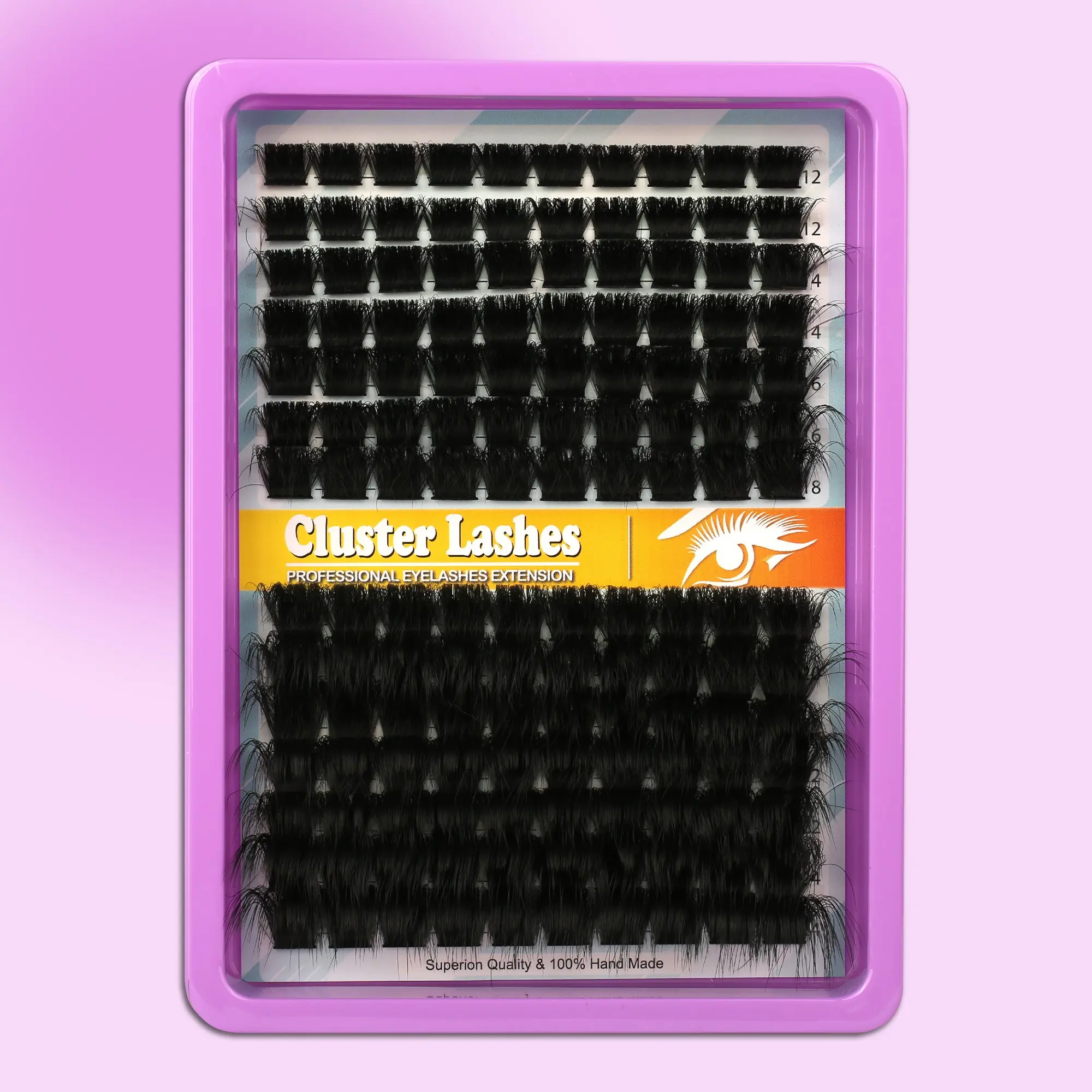300D Single False Eyelash Clusters, 12-24mm Long Fine Lashes, 140 Pieces, Voluminous Thick D Curl, Natural Look for Daily & Parties