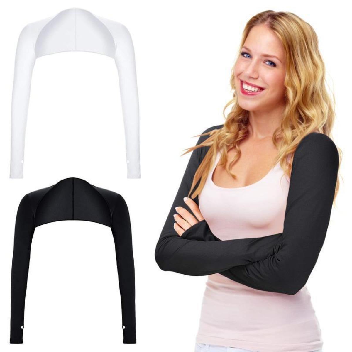 2-Pack Cooling and UV-Protective Shoulder and Arm Sleeves – Breathable and sun-protective, with finger holes, suitable for driving and work.