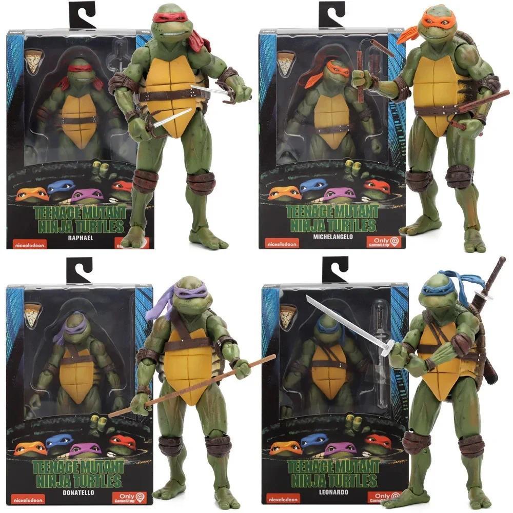 Ninja Turtle Anime Action Figure, Neca 1990 Film Version, Edição limitada, Estátua de PVC, Presentes de Aniversário do Menino popular