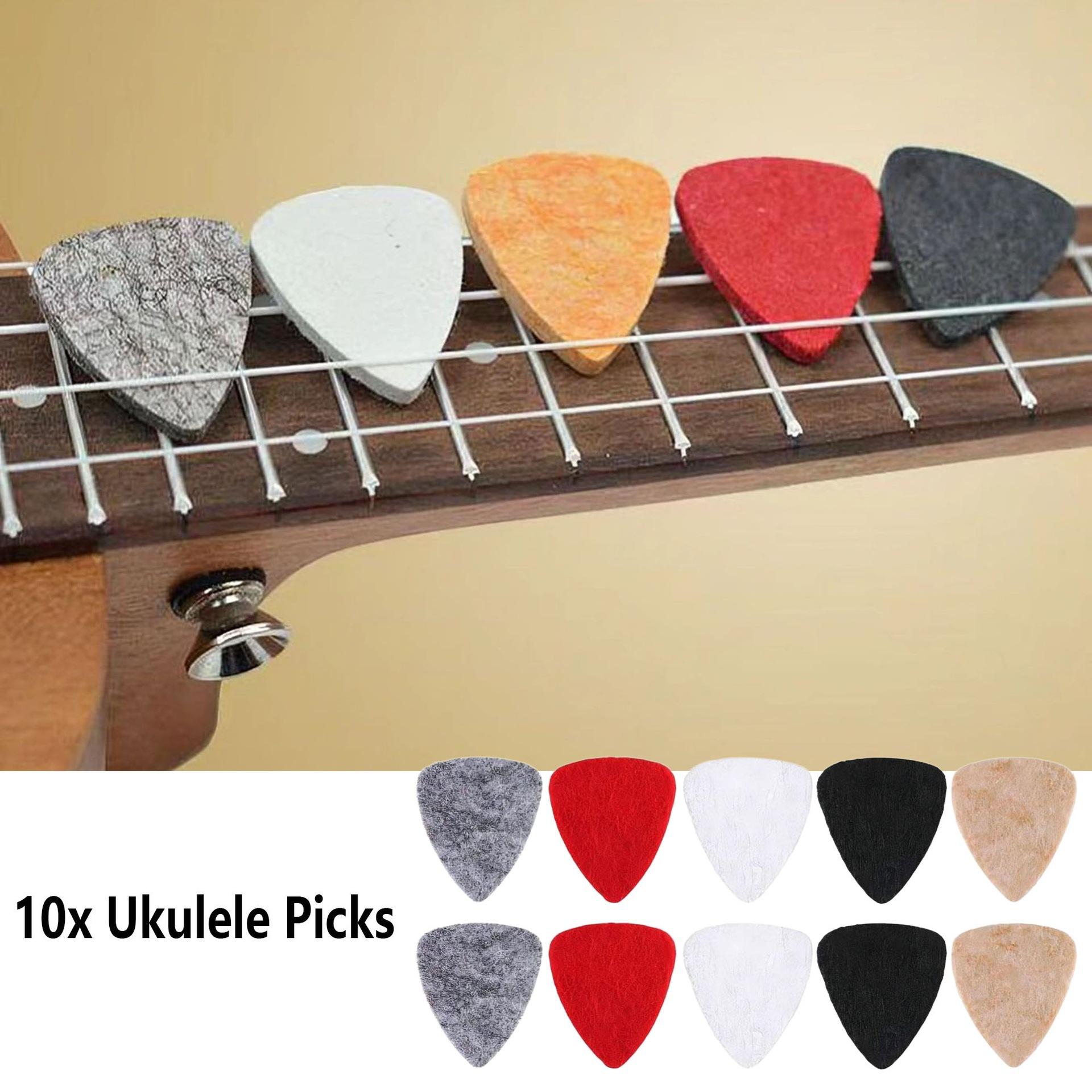 10 pieces of ukulele picks, UK wool felt picks, universal for ukulele, nylon string picks for four-string guitar