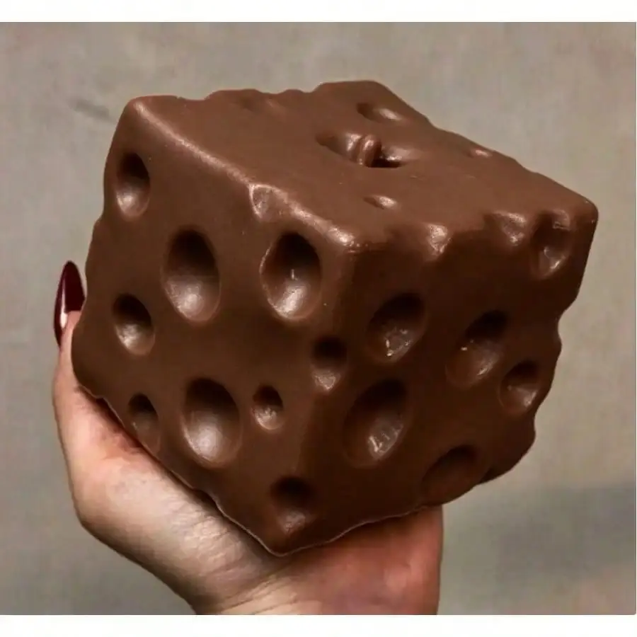 Giant Cheese Cube Stress Ball, Large Cheese Moldable Squeeze Ball, Non-Rebound Stress Relief, ASMR Sensory Anti-Stress Christmas Gift