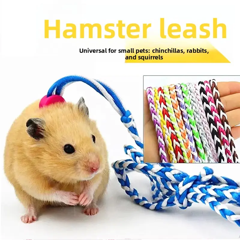 Hamster Harness with Bell, Walking Leash for Golden Hamsters, Rabbits, Guinea Pigs, Squirrels and Other Small Pets