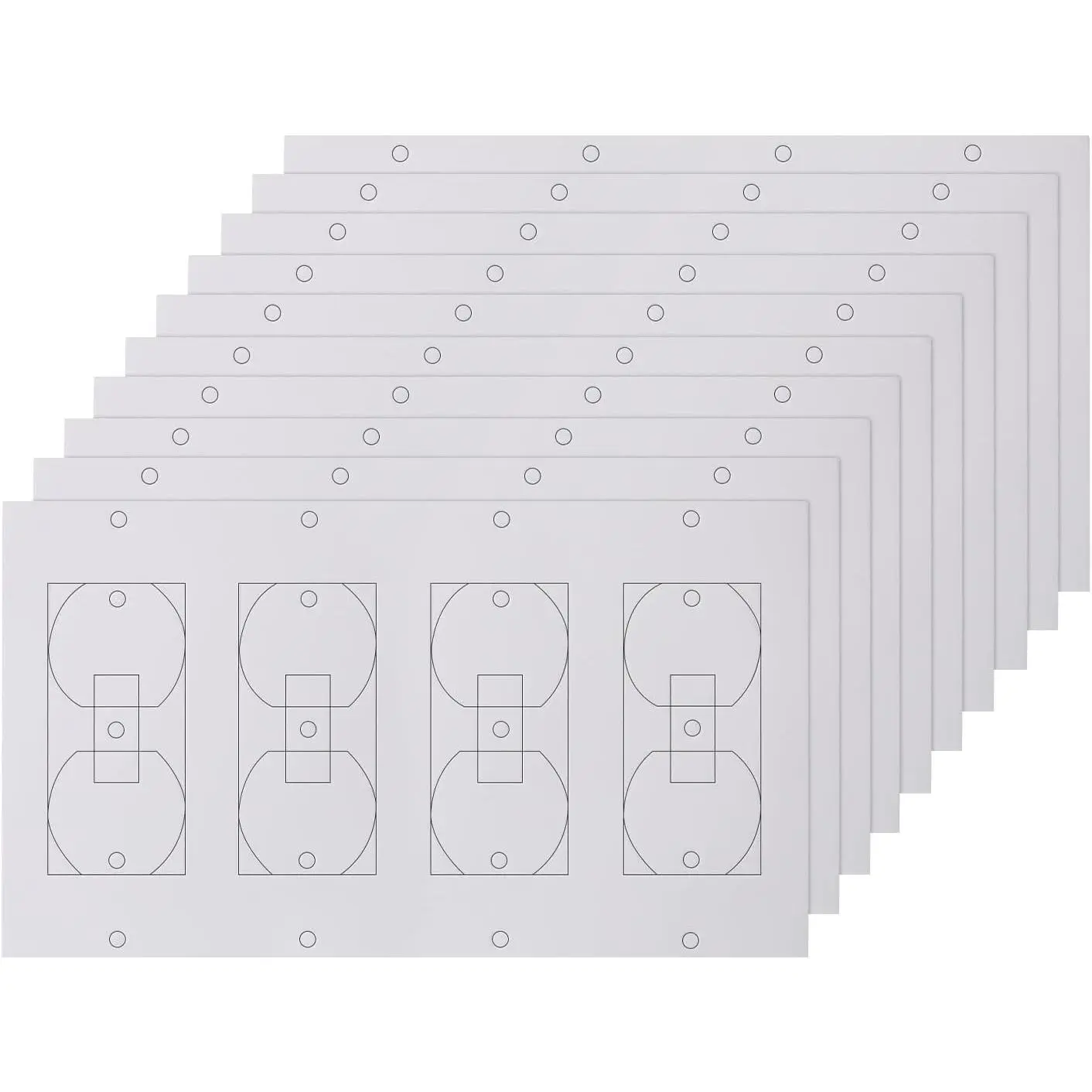 Outlet Insulators Draft Sealers - 4 Sizes EVA  Socket Insulation Gaskets |  Electric  Wall Plate Covers for , Draft Blocking (White, Single 20 Pack)