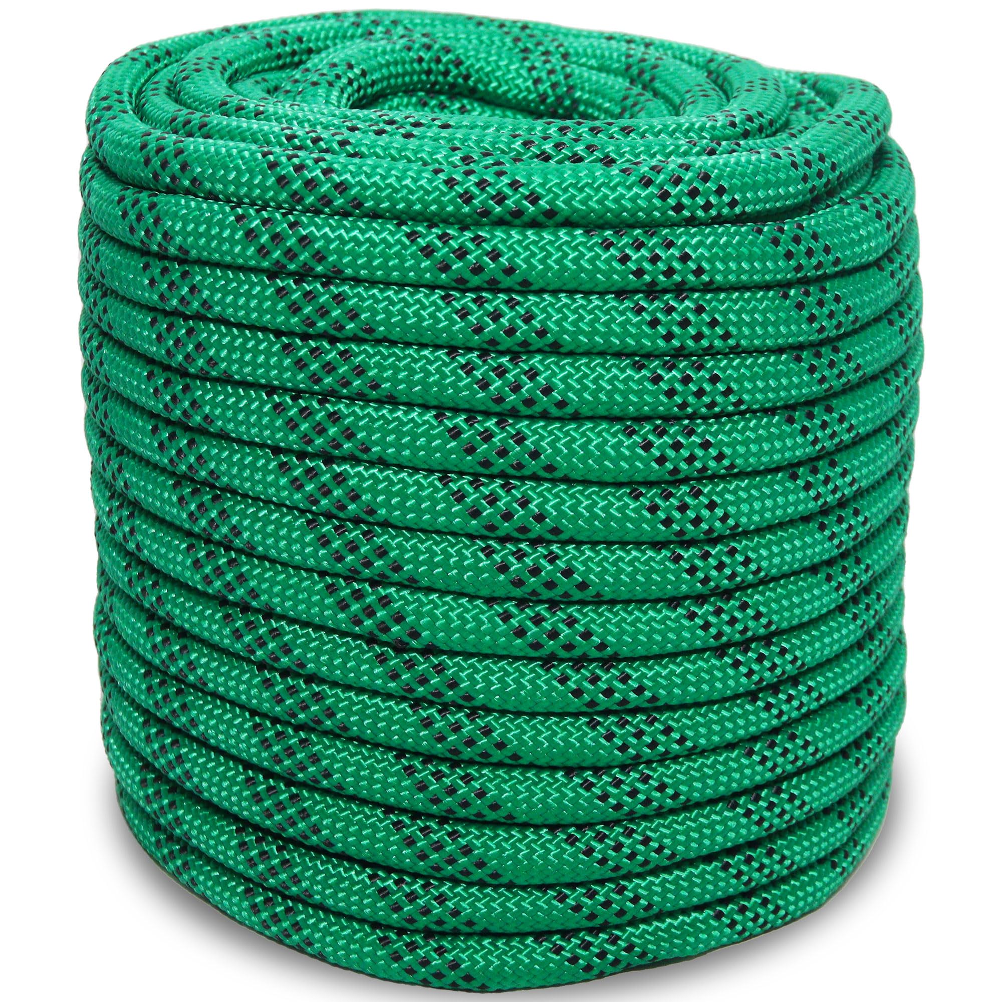 1/2 Inch 100ft/150ft/200ft Double Braided Polyester Arborist Rope, Heavy Duty Nylon Rope for Anchor, Tree Work, Cargo, Pulling, Sailing