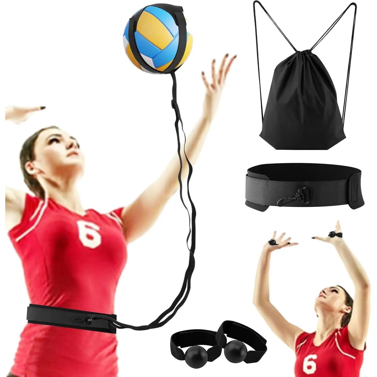 Volleyball  Equipment Aid, Volleyball  Set Serving Trainer,  Volleybal-l Trainer to Practice Serve, Spike, Set, Pass, Volleybal-l  for Beginners/Pro(COLOR:Black)