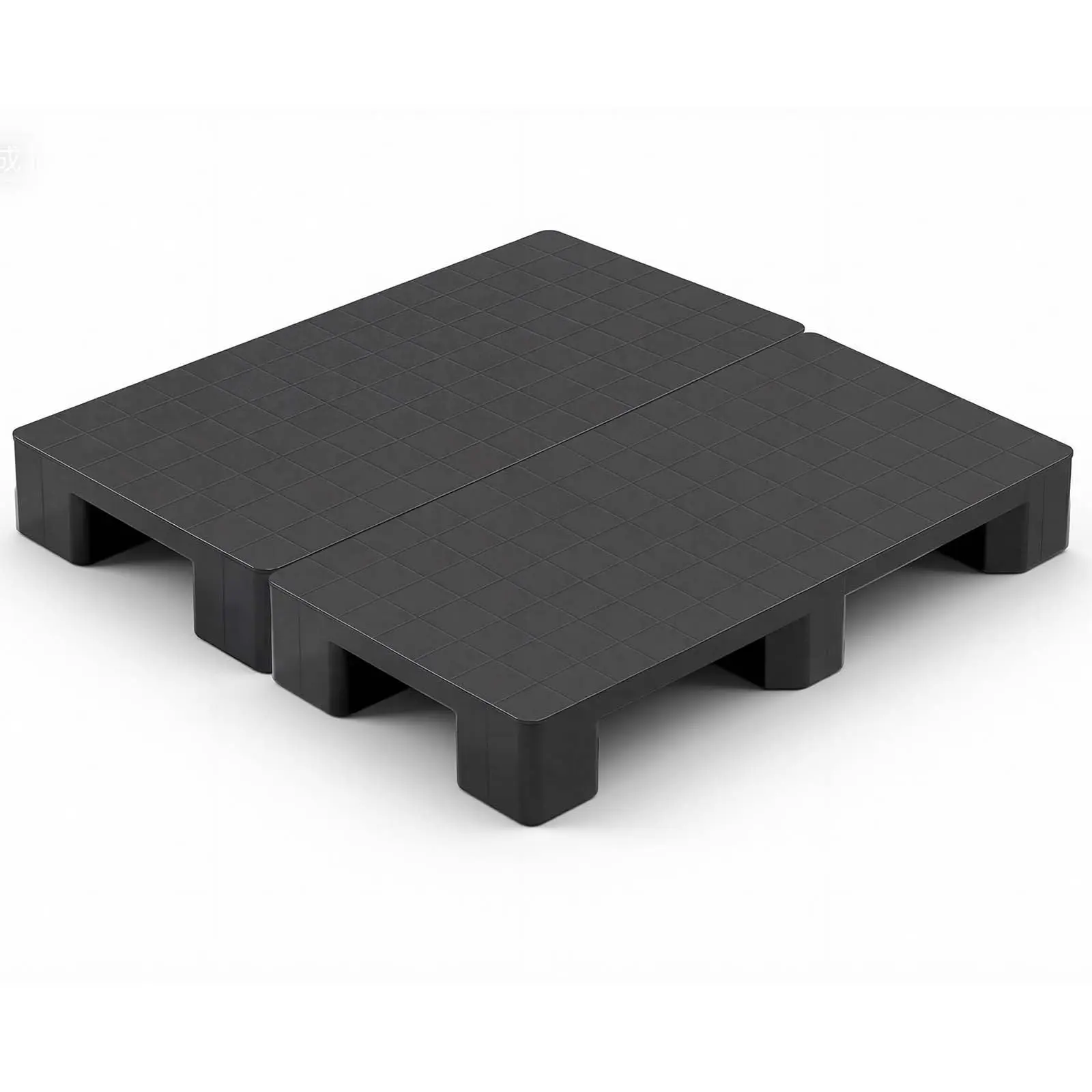 VEVOR 2-Pack Plastic Pallets, Slip-Resistant Lightweight Waterproof Basement/Retail Storage Pads, 39.4x19.7x5.4 in (1000x500x136 mm), 2205 lbs Load Capacity, Black for Indoor/Outdoor Warehouse Use, Supermarket
