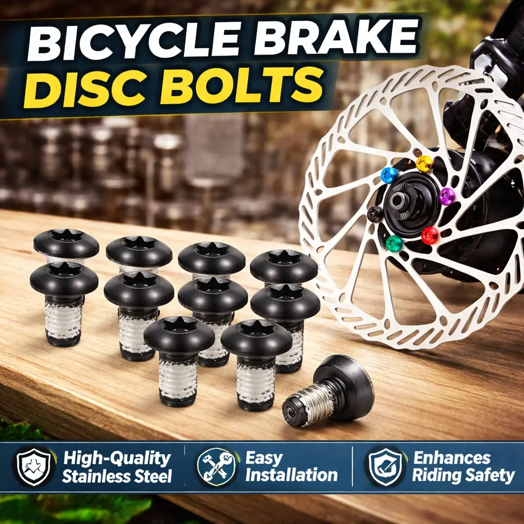 T25 Torx M5x10mm Disc Brake Rotor Bolts, Anti-Loose Brake Pad Mounting Screws, Alloy Steel Bicycle Disc Brake Repair Kit, Compatible with Road Mountain Bike Upgrade, Durable Corrosion-Resistant Standard Parts