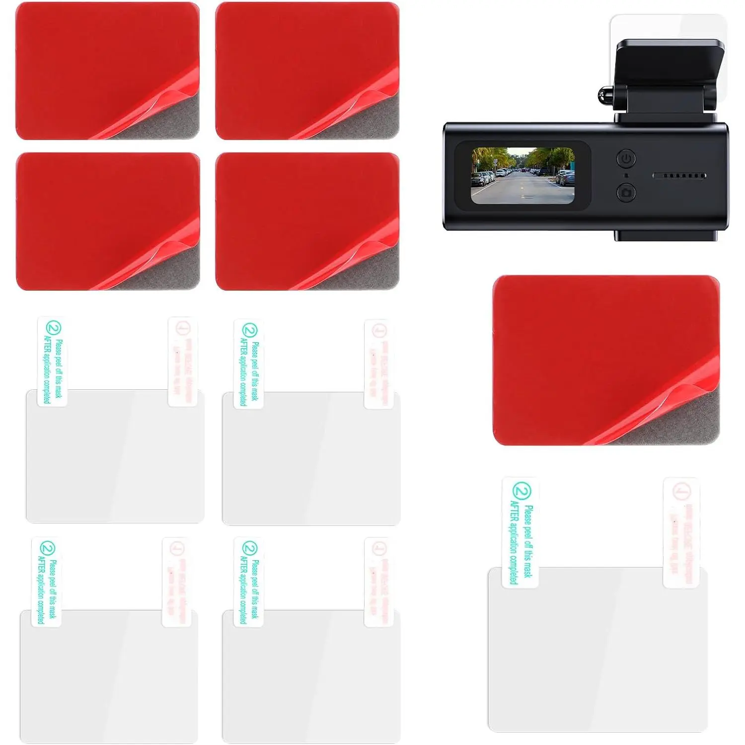 4 count Electrostatic Sticker Mounting  Cam 4 count Double-Sided Sticker for Windshield Dashcam  Windshield Electrostatic Film  Weatherproof Electrostatics Stickers