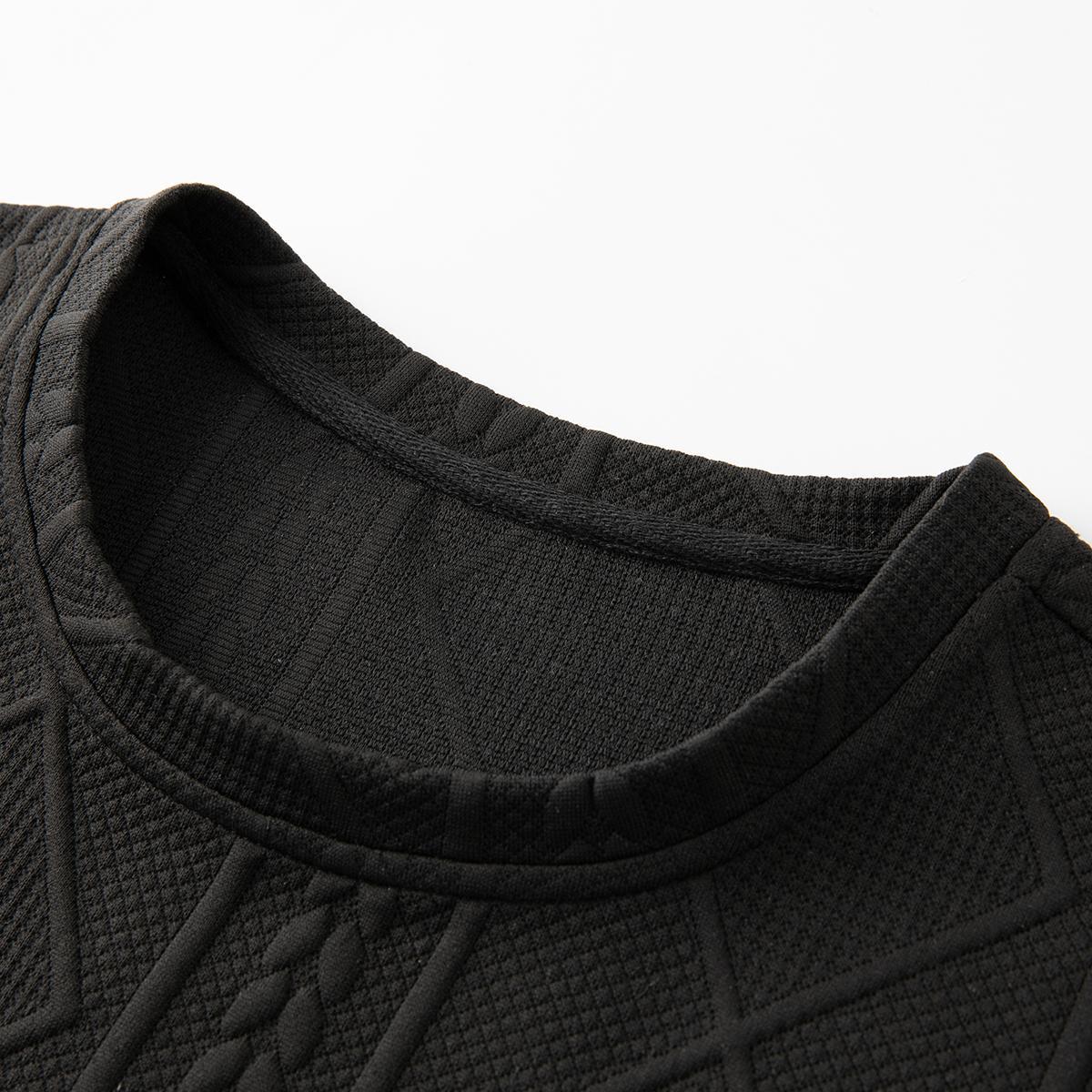 Men's Summer Casual Sports Suit 2-Piece Set Jacquard Texture Fabric Breathable Round Neck T-Shirt & Shorts Formal Tropical Man Top Suits Menswear Clothes Gamis SpringStatements