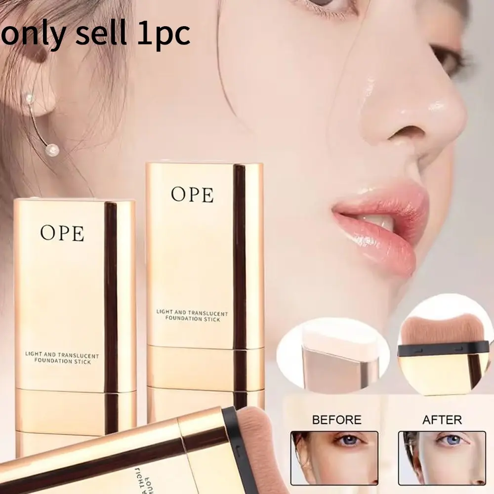 Waterproof Long Wear Glow Foundation Stick With Brush, Hydrating Cream Texture Sweat Resistant, Create Dewy Skin, For Workplace Makeup Lovers