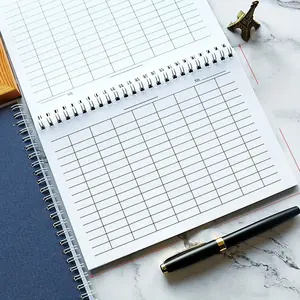 A5 Spiral Adhesive Binding Coil Universal Meter Notebook Suitable for Planning Time Expenditures Tracking Inventory Management Student Supplies Grid Notebook Multifunctional Coil Notebook Durable Cover