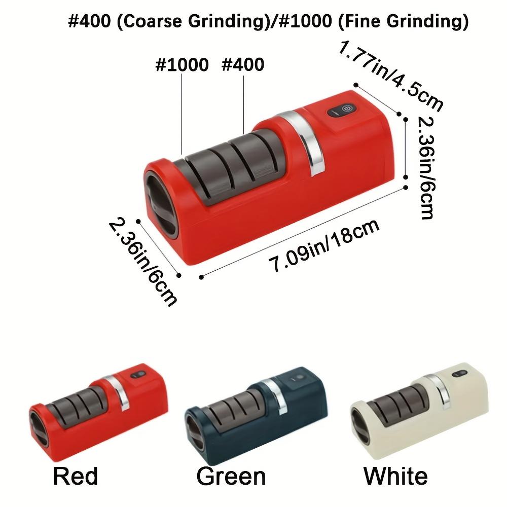 Professional USB Electric Knife Sharpener, Portable and Efficient, Battery Powered, Fine Sanding Grain, USB Charging, Durable Abs Material