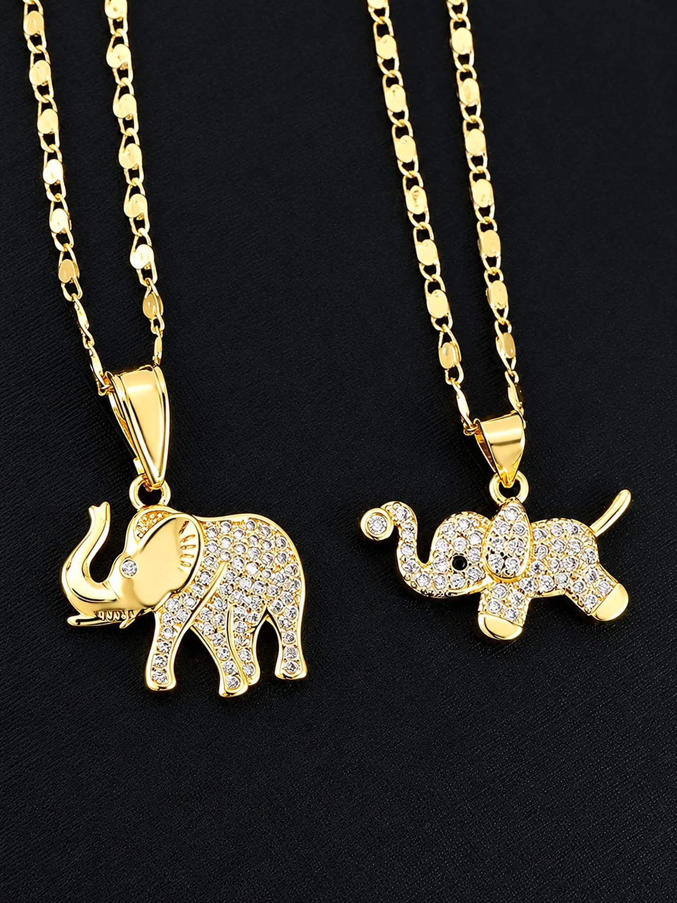 1pc fashion elephant necklace, light luxury micro inlaid cubic zirconia, women's small flying elephant collarbone chain, light luxury niche design, suitable for parties, Valentine's Day gifts, Christmas gifts, Fashion Pendant Necklace, Bling Necklace