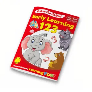 3-Pack A4 Learning Books, English Alphabet & Numbers Practice, Erasable Early Education Toys, Simple Style DIY Study Notebooks