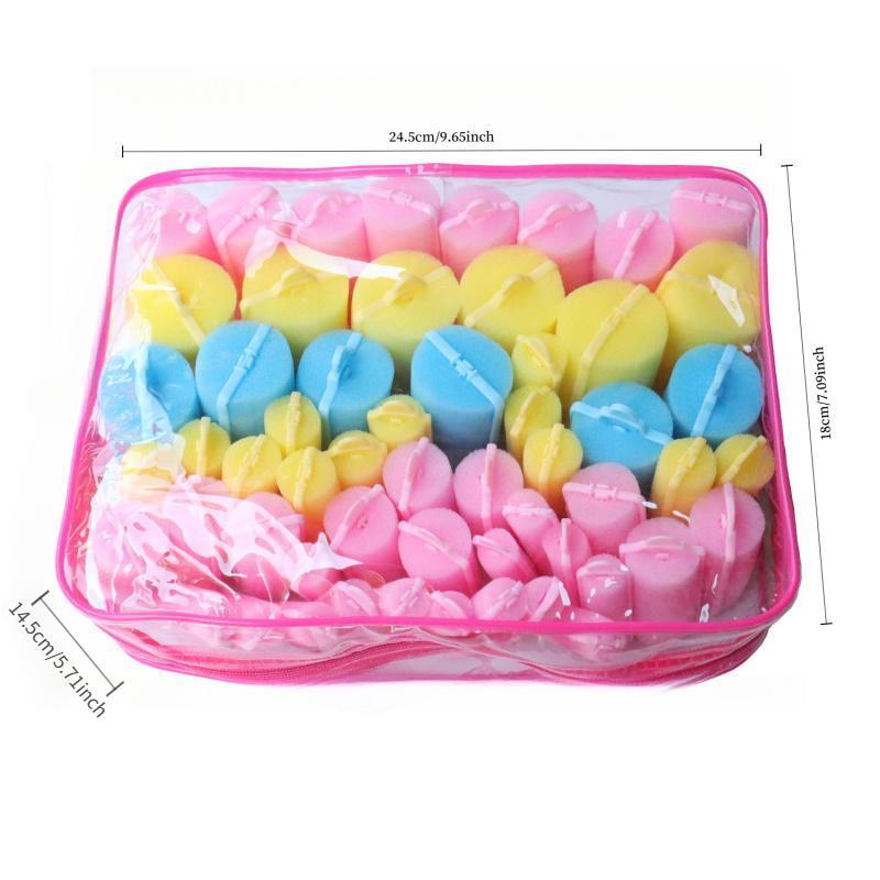 58PCS Heatless Foam Hair Rollers Set, Heatless Curlers, Heatless Curling Set, Non-Damaging Styling Tool for Women and Girls, Travel-Friendly Hair Care Accessories