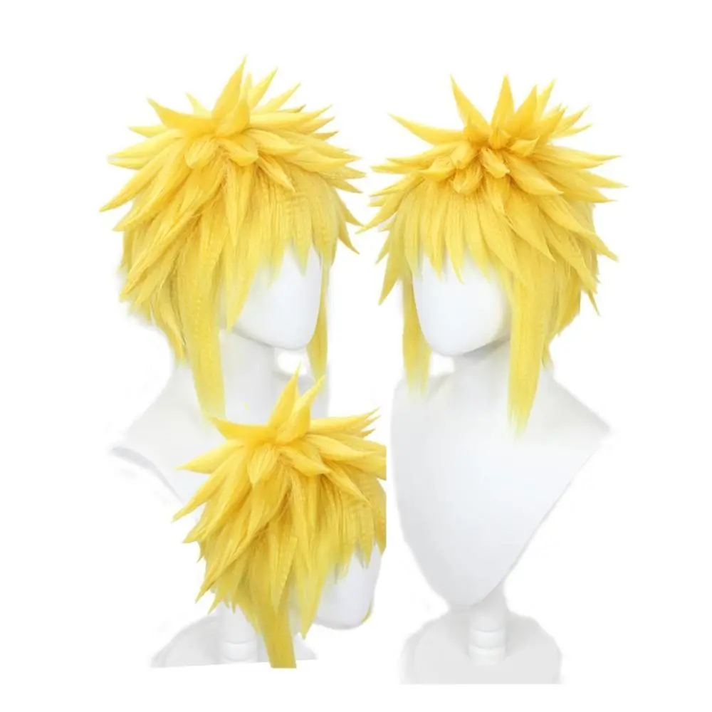 Fourth Hokage Minato Namikaze Cosplay Wig Yellow Spiky Corn Hair Anime Costume Wig