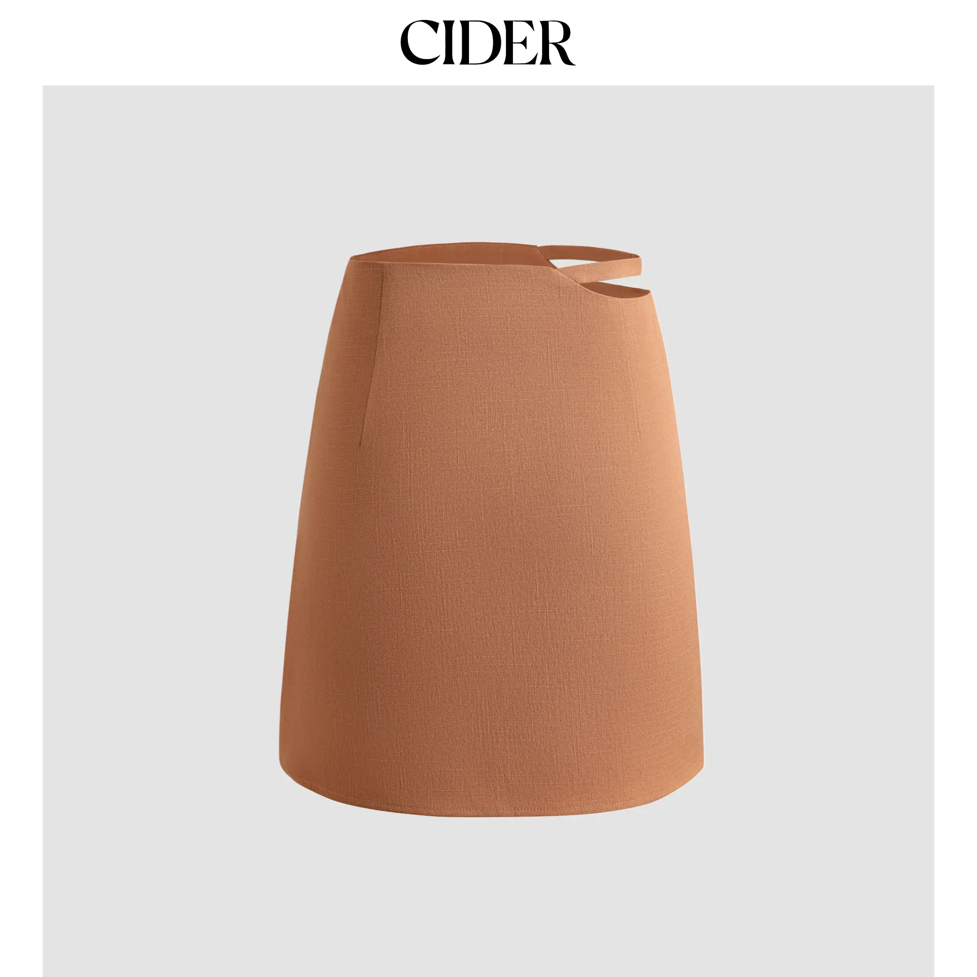 Cider [size 2-10] Light Brown Waist Cut Out Skirt