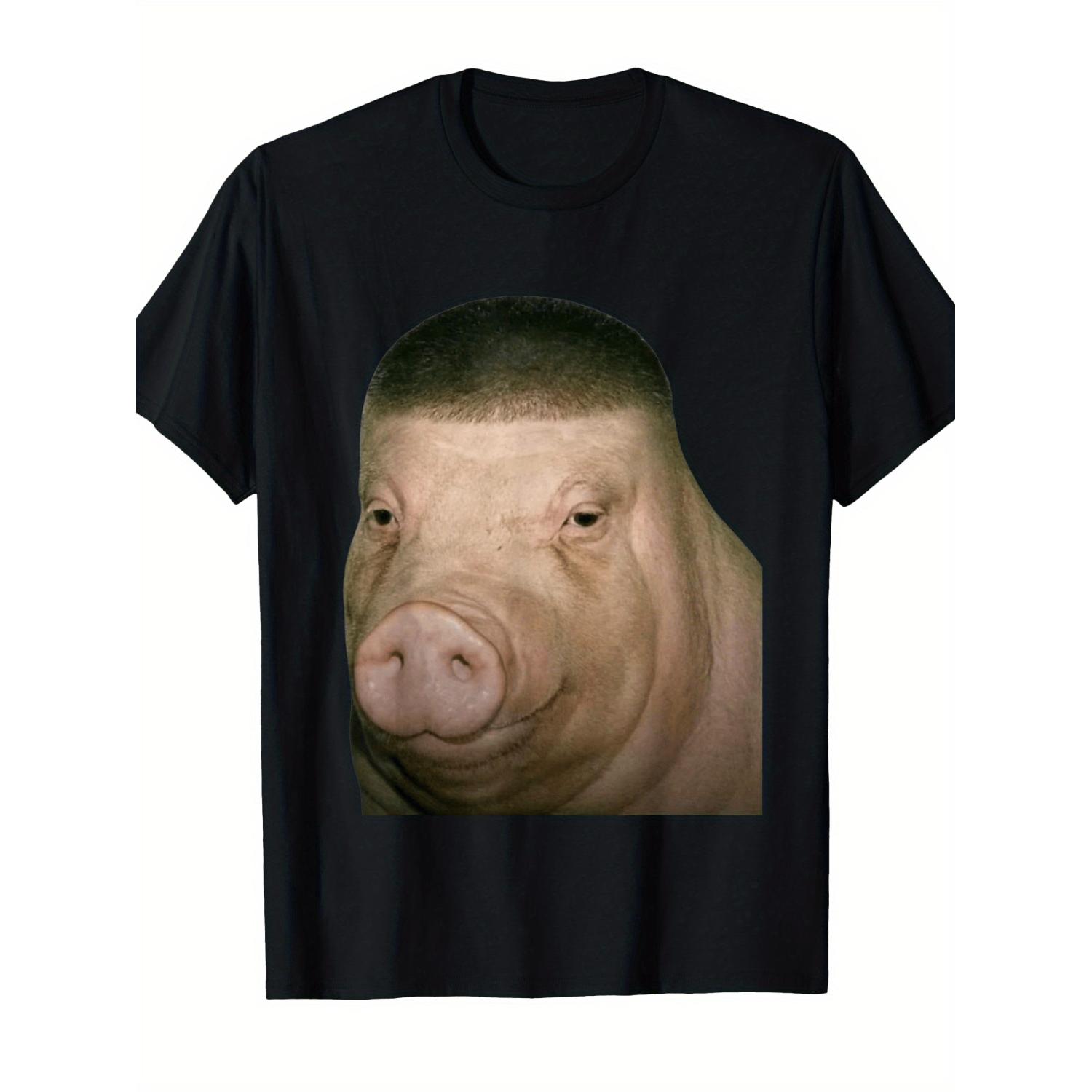 Fun "John Pork" gradient hairstyle design T-shirt | A great gift to prank your buddies. Men's casual short-sleeved T-shirt, crew neck, perfect for everyday wear, regular fit.