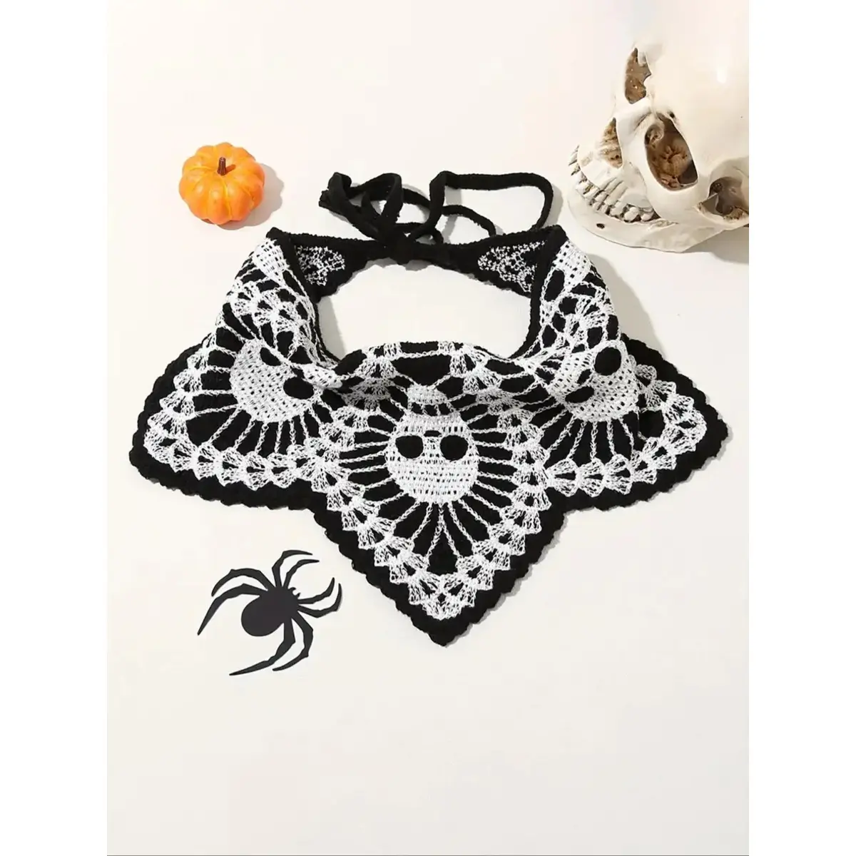 Halloween Themed Skull Embroidery Crochet Hair Band, Cute Scary Hair Band for Women & Girls, Fashion Hair Accessories for Party, Daily Clothing Decor, Holiday, Boho