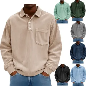 Men's American-style loose-fit solid-color tactical sweatshirt-warm, breathable, and suitable for outdoor wear; features a fold-down collar and long sleeves.