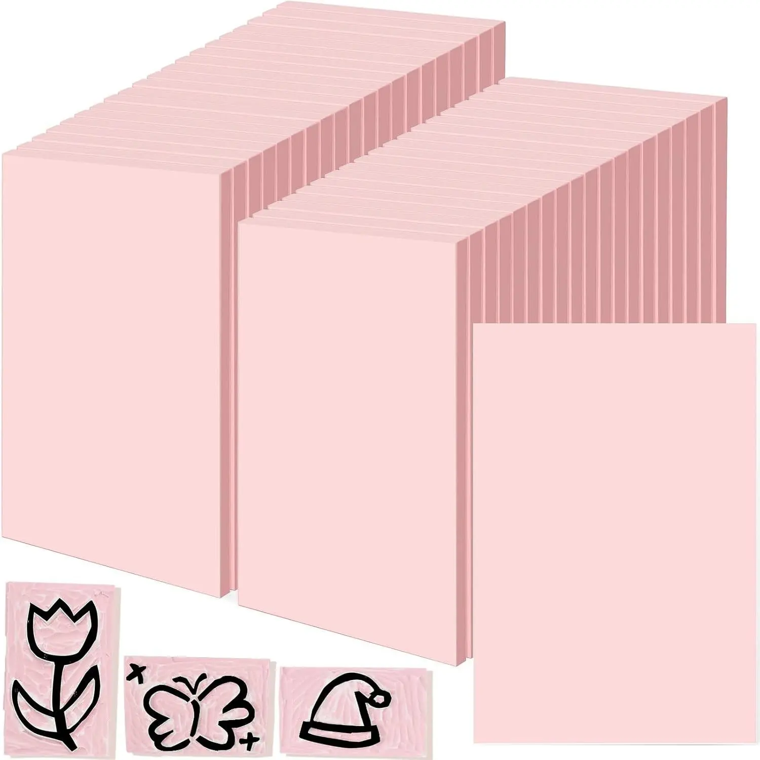 40 Pcs 4"x6" Rubber Carving Blocks Linoleum Block Stamp Making Kit Soft Rubber Carved Brick for Stamp Maker Printmaking Supplies Craft Project(Pink)