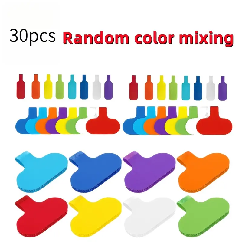30pcs random Waterproof Writable Cable Label Hook and Loop Straps, Nylon Reusable Cord Tags, Wire Marking Ties for Data Cables & Charging Cord Classification and Management, Desk Organizer Accessory