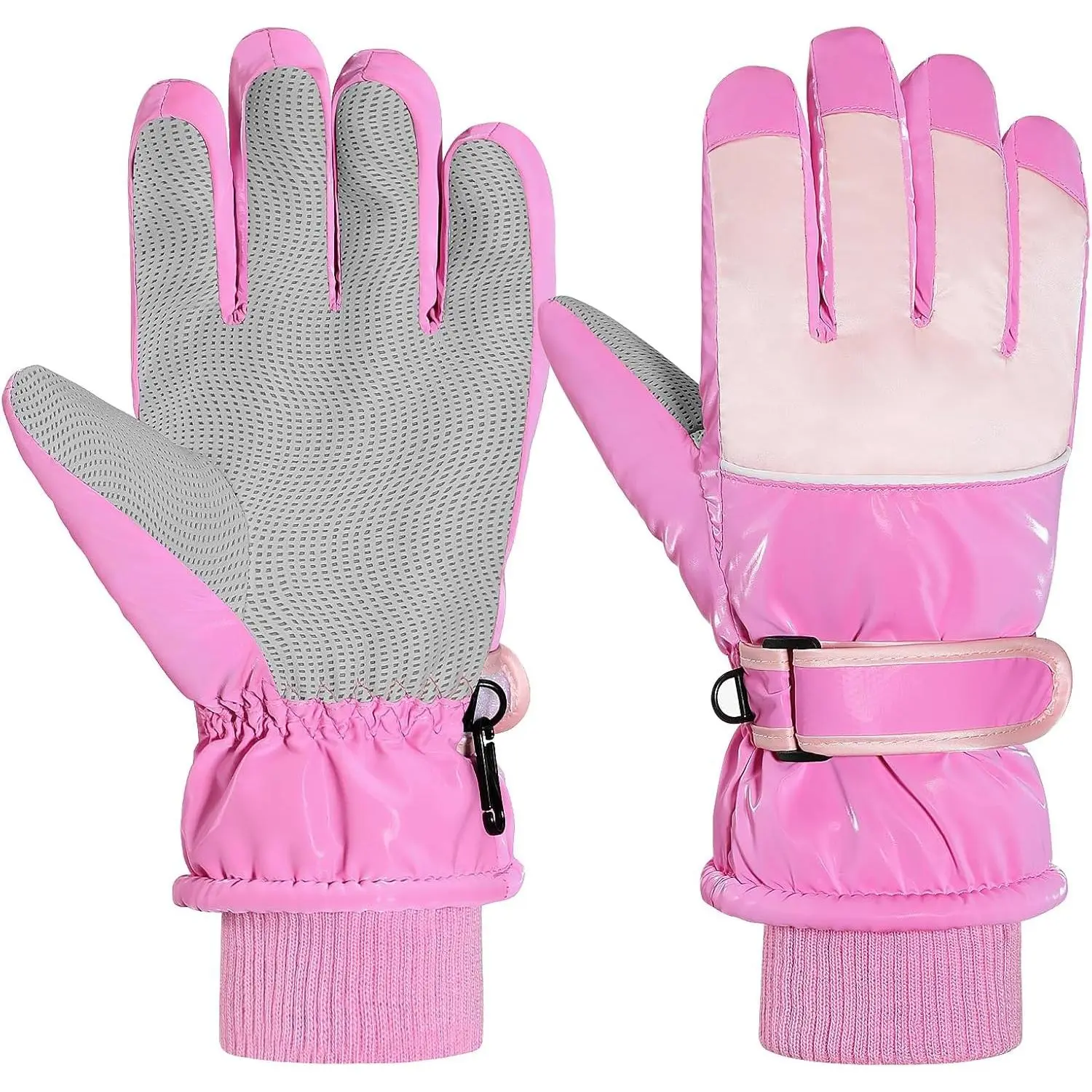 Kids Winter Snow Gloves, Waterproof Ski Gloves with Elastic Cuffs, Windproof Kids Ski Glove, Thermal Kid Snow Glove for Children Aged 6-15, Skiing, Snowboarding, Sledding, Cycling